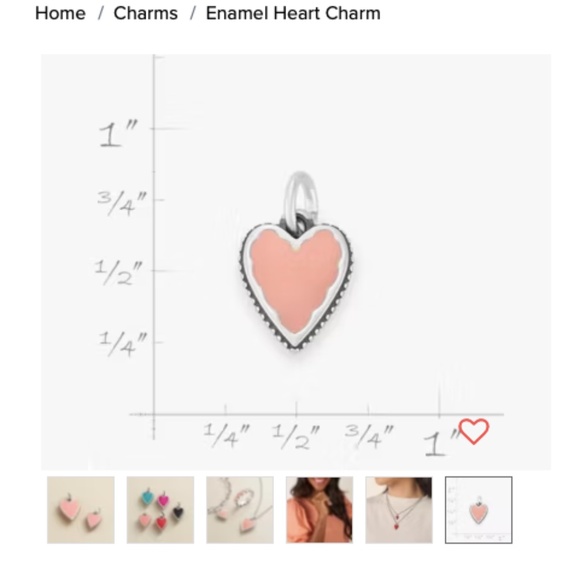 James Avery Enamel Heart Charm Pink - Picture 3 of 3